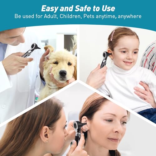 Image of MCP OT-10G Otoscope - Ear Scope with Light, Fiber Optic Otoscope, Lightweight Pocket Diagnostic Ear Checker Kit for Nurse,Kids,Adults (Black)