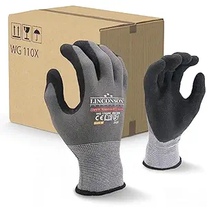 linconson 12 Pack Safety Performance Series Construction Mechanics Work Gloves (S (120 Pairs), Grey)