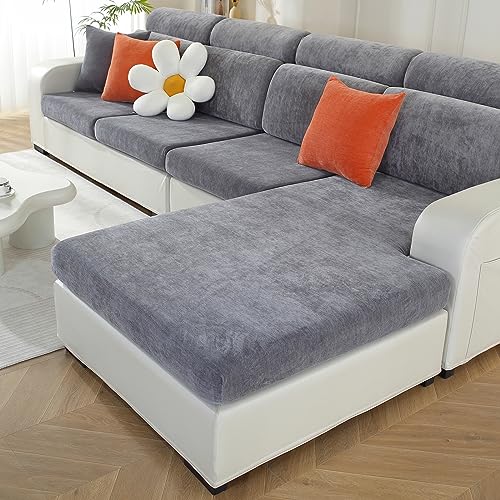 WEYOND Housses Coussin Canapé en Chenille Douce, Housses de Canapé Individuelles Lavables Antidérapants pour Canapé 2/3 Places et Canapé d’Angle en L (1...