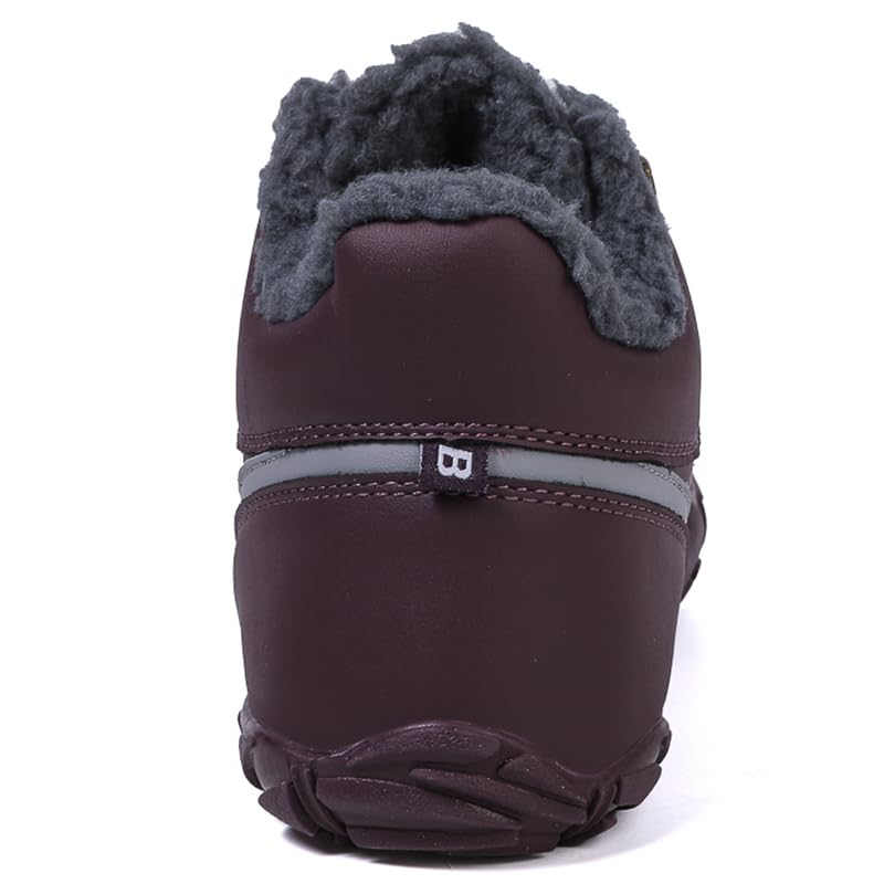 Winter Barefoot Boots Women Winter Snow Boots For Women Plush Warm Ankle Shoes Non-slip Outdor Waterproof Hiking Shoes (YN08-red, Adult, Women's, 9.5, Digital, US Shoe System, Wide Leg Pants)4