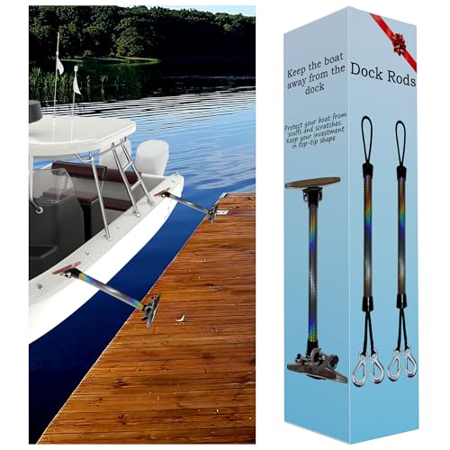 CSUPPCREA 22 Heavy Duty Dock Defender Rods for Boat Docking Boat Tie Downs Gadgets Accessories with Stainless Steel Hooks Gifts for Ship Owner
