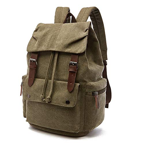 Nolix New canvas bag Backpack computer bag Korean style trendy bag Backpack student bag Travel backpack (dark blue)3
