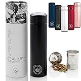 SABOR INTELIGENTE, DISEÑO FUNCIONAL. El Cosmopolitan tiene 480 ml (16 oz) y está hecho con un interior de acero inoxidable de primera calidad y un exterior metálico cepillado. 100% libre de BPA, no tóxico y resistente a las manchas, los olores y la corrosión. El diseño de línea delgada se adapta a todos los portavasos de coche. COLORES: Oro rosa, azul marino, rojo rubí, negro azabache, blanco perla.