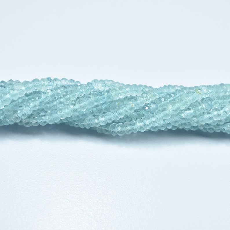 Aigue-marine naturelle 4mm pour réparer et personnaliser vos colliers ternis