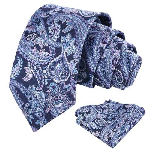 Image of Alizeal Mens 3.15'' Vintage Paisley Tie Pocket Square Set