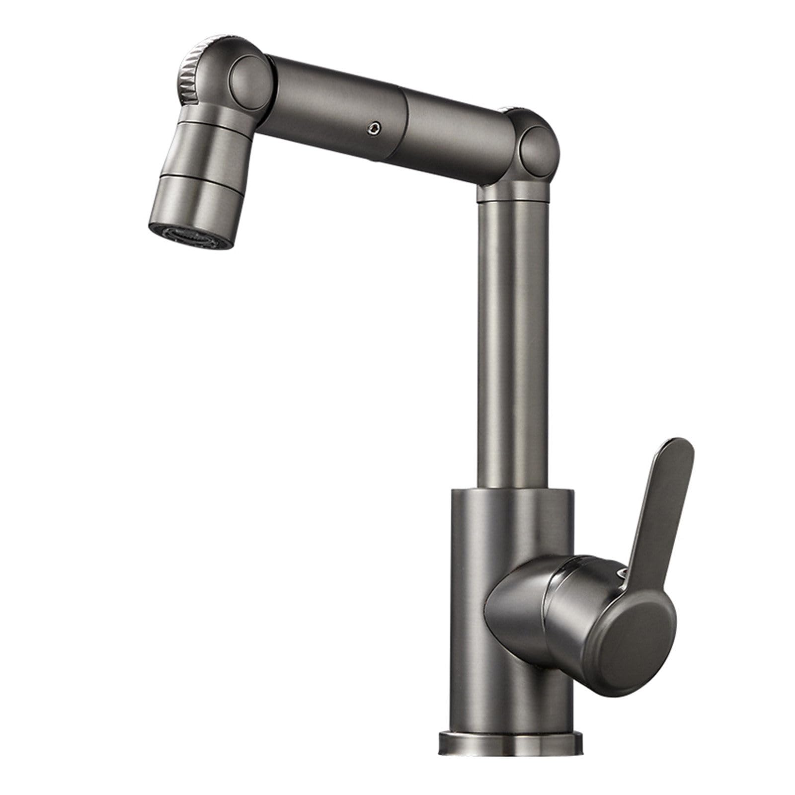 Robinet salle de bain gris pistolet avec mitigeur lavabo eau chaude froide