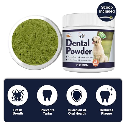 Image of Dog Breath Freshener Dental Powder-Teeth Cleaning Powder for Dogs with Probiotics & Herbs-Plaque & Tartar Remover Oral Care-Chicken & Bacon Flavor-45 & 75 Scoops (45 Scoops, Chicken)