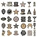 XOCARTIGE 30PCS New Year Charms for Jewelry Making, Enamel Star Clock Hat Pendant Charms, Glitter 2023 Year Charms Bulk for Bracelet Earrings Necklace Making DIY Crafts Gifts (30PCS Mixed Charm)