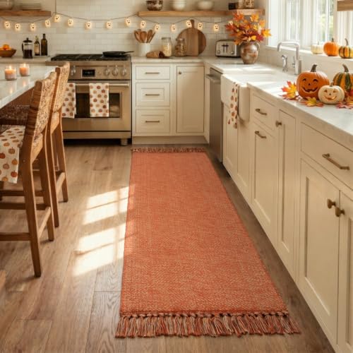 Collive 2' x 6' Fall Kitchen Runner Rug, Farmhouse Washable Bathroom Mat