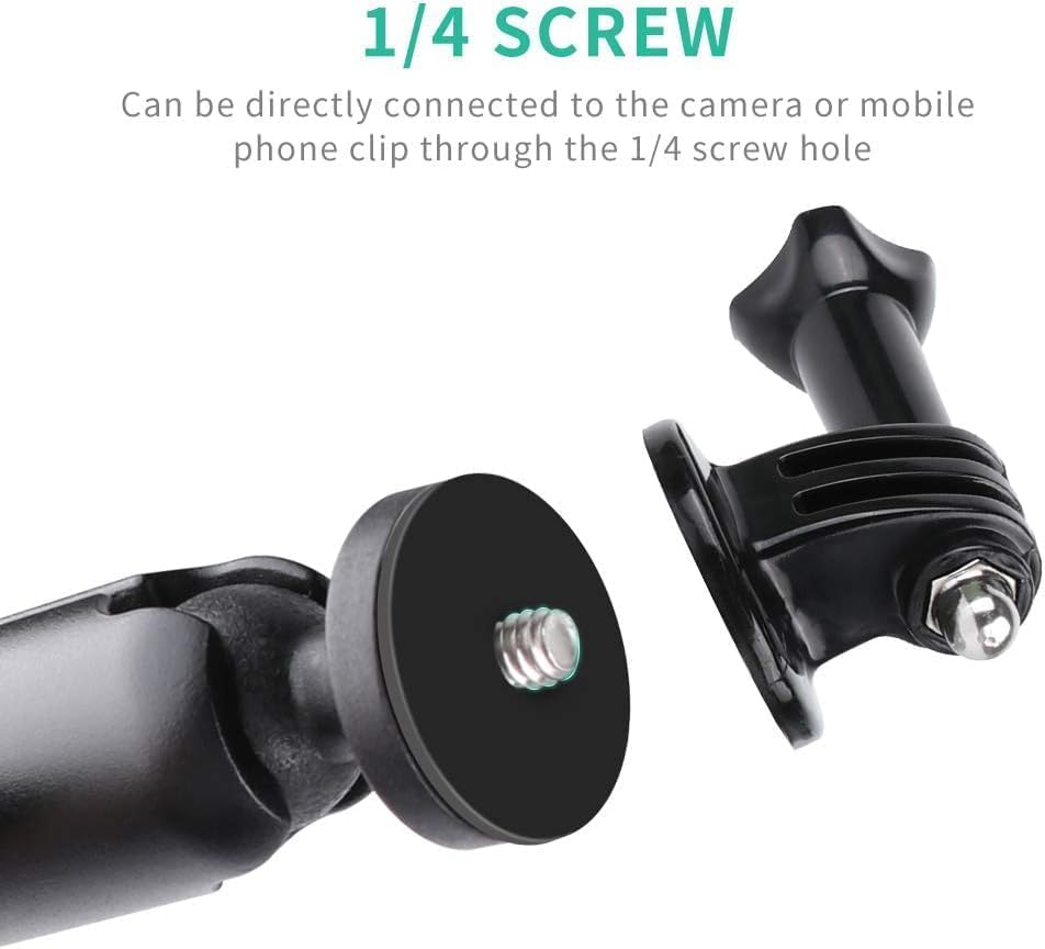 Image of Action Camera Handlebar Mount Aluminium Alloy with 360 Rotate and Adjustable, Compatible with Go Pro & All Action Cameras, for Bike, Motorcycle, and Bicycle