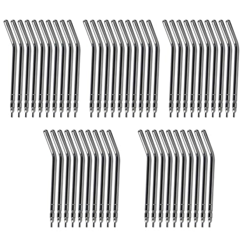 50 punte per siringa per aria e acqua, ugelli per siringa dentale in acciaio inox a 3 vie, ugelli spray per aria e acqua, per la pulizia orale dei denti, attrezzature da laboratorio