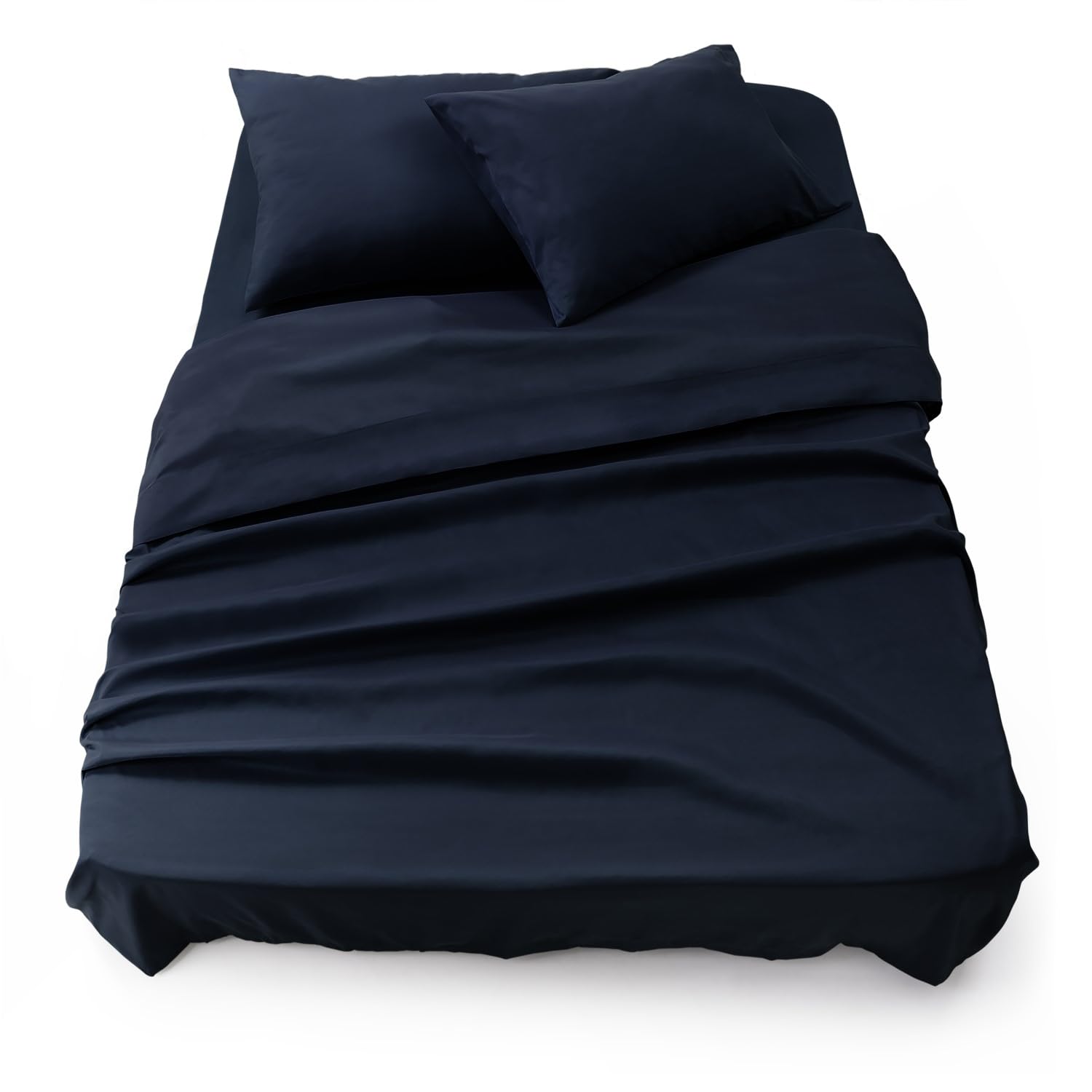 Blumtal Completo lenzuola matrimoniali 3pz - completo letto matrimoniale certificato OEKO-TEX - lenzuolo con angoli 180x200x30cm + lenzuolo 280x275cm + federa cuscino 50x80cm in microfibra - blu mare