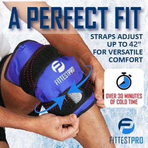 Image of Knee Ice Pack Wrap (XL) for Pain Relief, Reusable Hot and Cold Therapy Wrap for Swelling, Recovery, and Therapy for Arthritis, Meniscus Tear and ACL