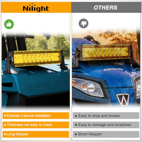 Image of Nilight 13.5 Inch Spot Flood Combo LED Light Bar Yellow Cover