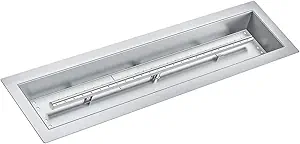 30x6 in Drop in Fire Pit Burner Kit, Stainless Steel Fire Pit Kit with Burner, Pan, Insert Rectangular Fire Pit Burner Pan for Natural Gas, Propane, Indoor Outdoor Fire Pit Pan Kit