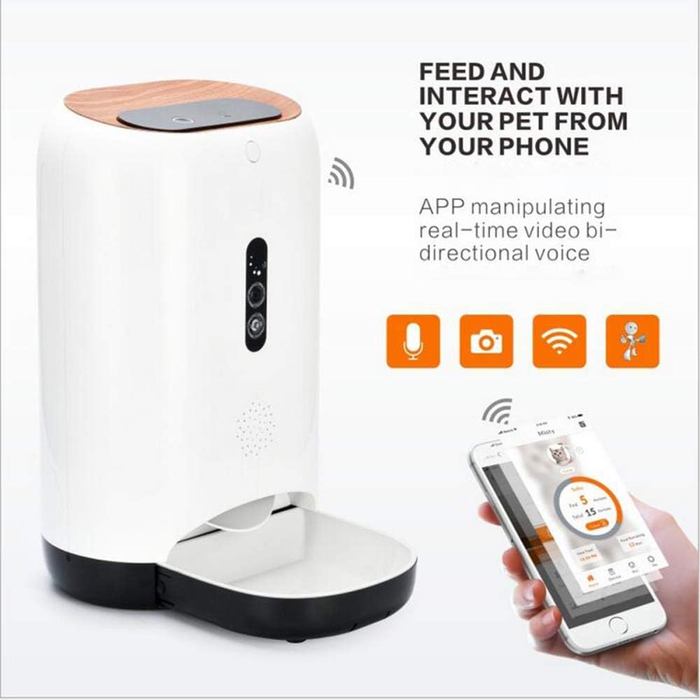 Pet Smart Feeder Intelligent Food Dispenser With Timer Auto Pet Feeder With HD Camera Two-way Audio IR Detect App Control 5L Large Capacity