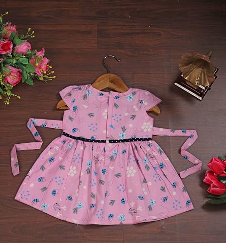 Image of Girls Pure Cotton Soft Frock with Astar, Printed Multicolor for Girl Child
