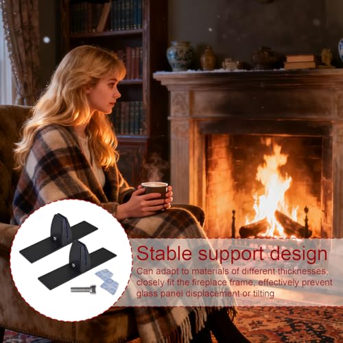 Soporte de chimenea de dos piezas con base de metal ajustable de seguridad resistente 4