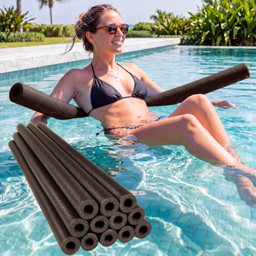 Nezyo 12 Pack Pool Noodles Foam Swim Noodles 52 Inch Jumbo Hollow Swimming Pool Noodle Bulk Floats...