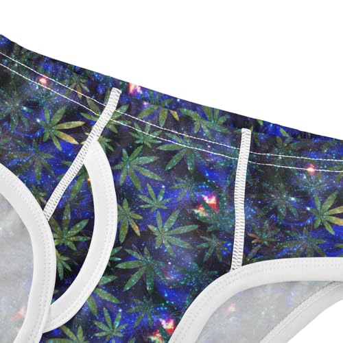 Boys' Exclusive Briefs Toddler Underwear 95% Combed Cotton Boxerbriefs 2T Dark Blue and Green Leaf 224