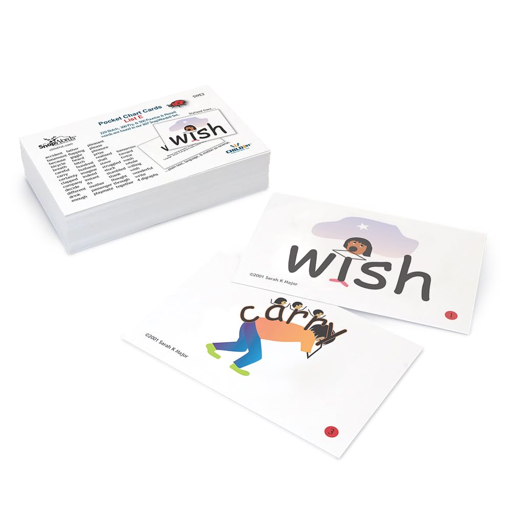 SnapWords List E Pocket Cards | Multisensory | Kinesthetic | ESL | ELL Sight Word Flash Cards