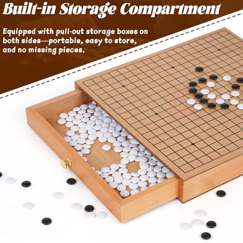 Juego de mesa Go tradicional de madera de 12 pulgadas miniatura 3