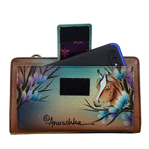 Image of Anuschka Women's Leather Wallet - Hand-Painted Genuine Leather Wallet with RFID Protection - 1149, Free Spirit