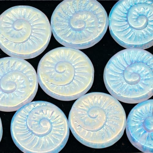 Outlet 50g Fossil Shell Beads, 18 x 18 mm, Crystal AB 2X (00030-28703), Glass, Czech Republic