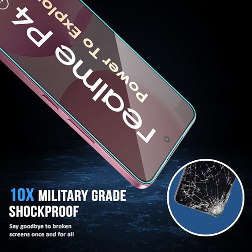Image of ArmourPro Military Grade Gorilla Tempered Glass Compatible For Realme P4 (6.77 Inch) With Easy Installation Kit | Edge To Edge Full Screen Coverage | Black, Pack of 2
