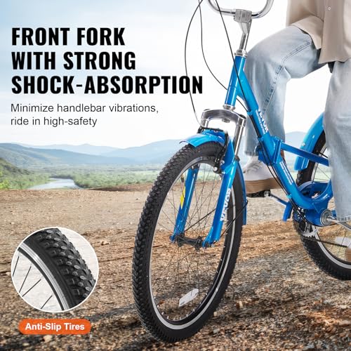 Image of VEVOR Folding Adult Tricycle,Adult Folding Trikes, 3 Wheel Cruiser Bike with Large Basket & Adjustable Seat, Shopping Picnic Foldable Tricycles for Women, Men, Seniors
