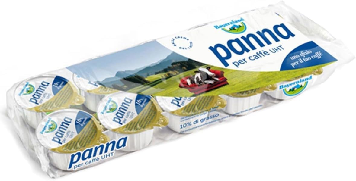 Panna UHT Per Caffè Bayernland 18 Confezioni da 100 g Crema di latte per caffè macchiato ufficio casa monoporzione confezione