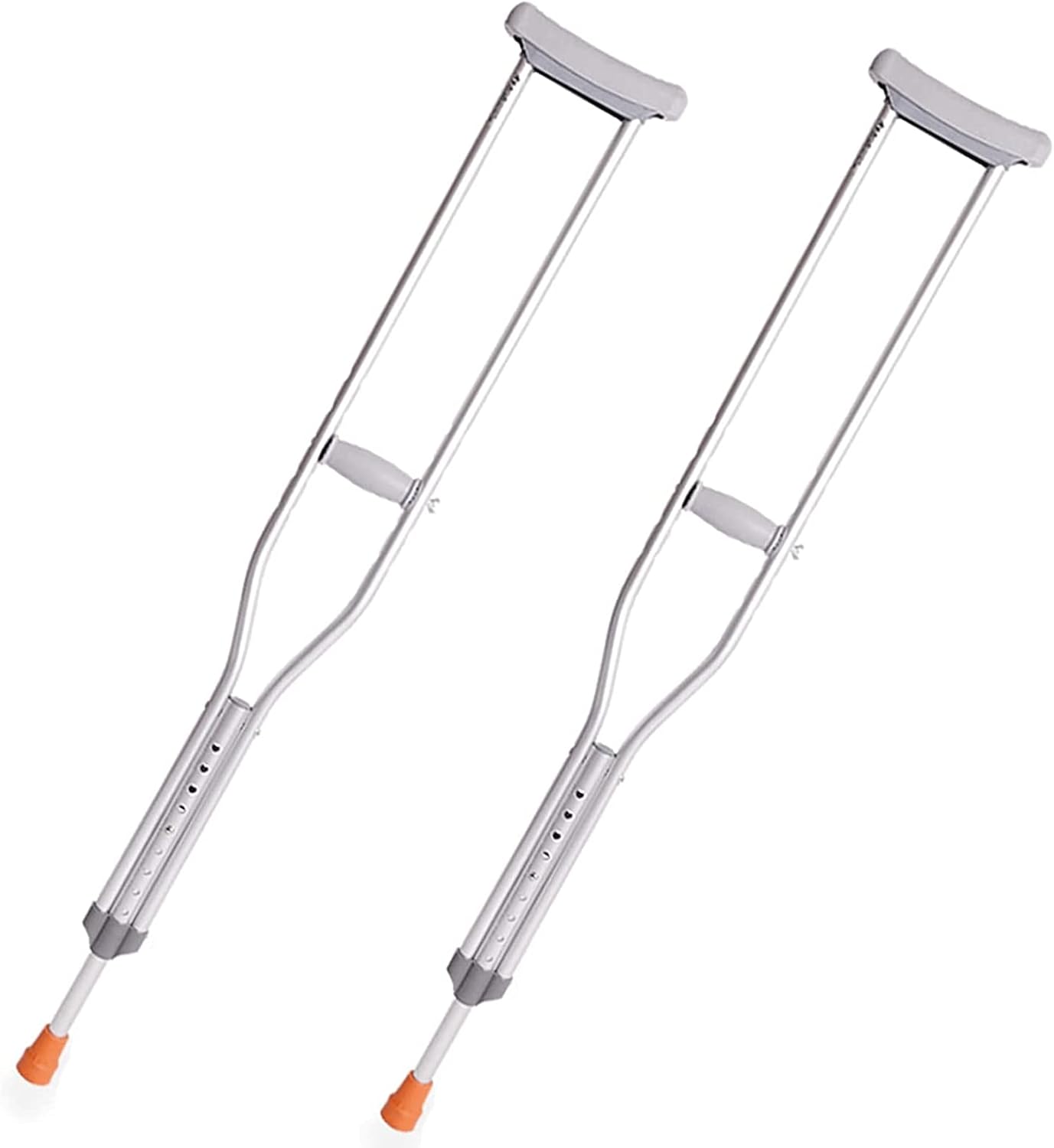 SYALEO Crutches A Pair Aluminum Underarm Crutches for Walking PushButton Adjustment