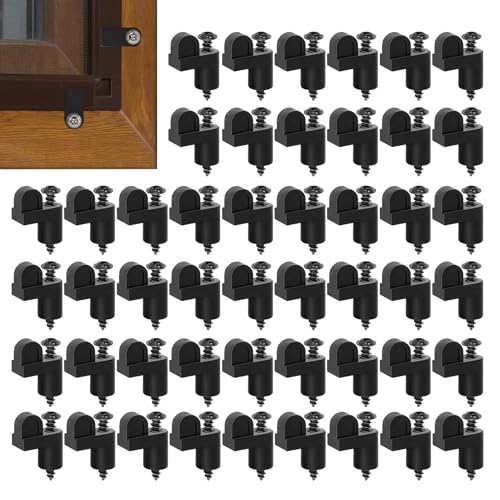 Clips para Mosquiteros de Ventana - 48 Piezas De Clip De Reemplazo Para Puertas De 1 Cm,Fijadores para Rejillas de Ventana,Para Reparación en Apartamento, Casa, Dormitorio, Oficina, Habitación y Sala