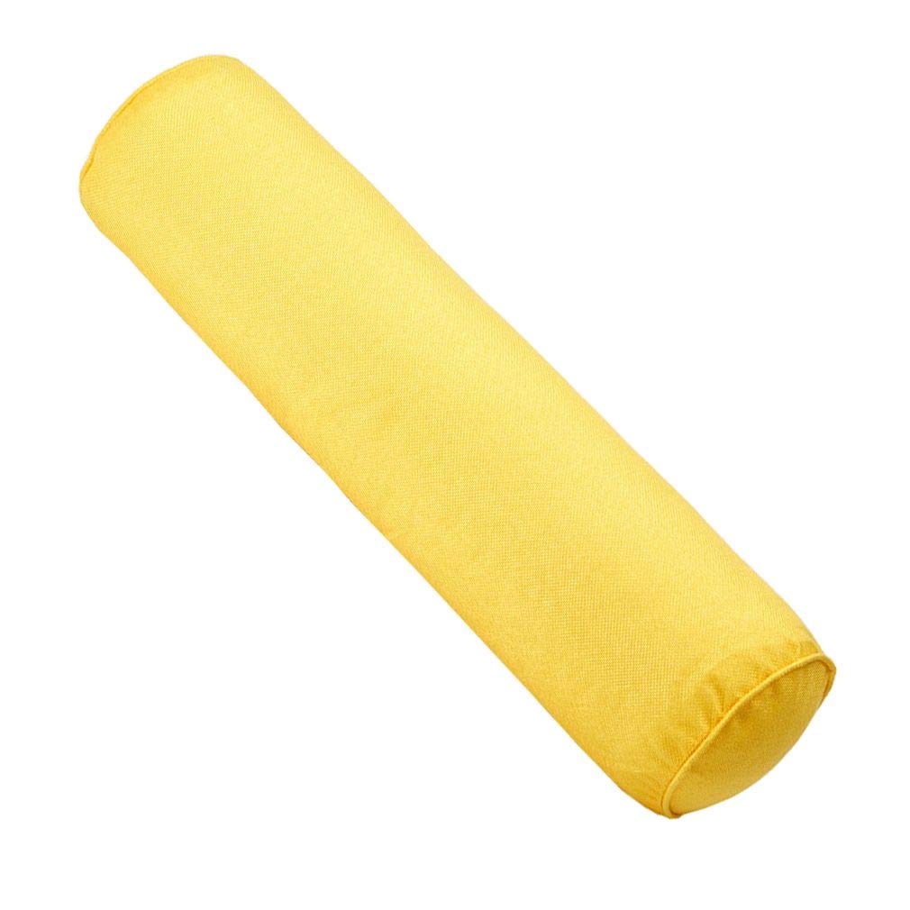 Xiang Ru Flax Solid Color Candy Pillow Roll Bolster Pillows for Home Bed Sofa Cushion Yellow 100 x Diameter:20CM