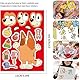 24 Stück Bluy DIY Aufkleber Set, Kinder Sticker für Kindergeburtstag&Bluy Party Deko, Cartoon Make-a-Face Aufkleber Kinder für Mädchen Jungen