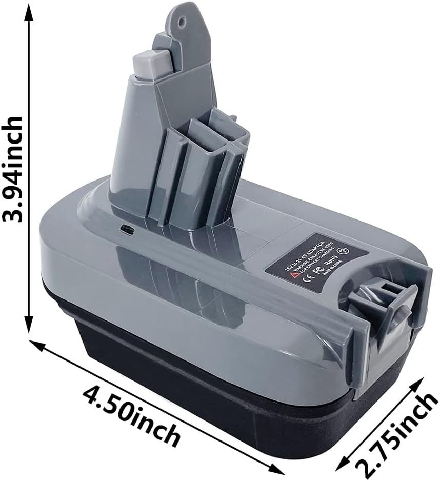 Replacement for Dyson V6 21.6V Battery Adapter for V6 Cordless Vacuum Tools, Convert for Milwaukee M18 18V& Dewalt 20V Lithium Battery to Dyson V6 Animal Absolute Motorhead Battery SV04 SV09 DC59 DC62