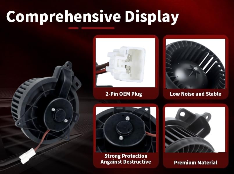 Image of Vetmor PM5197 HVAC Heater Blower Motor Assembly Compatible with Toyota Tacoma 2016-2022 L4 2.7L, Tacoma 2016-2022 V6 3.5L - Front Side, Replace# 8710304050 87103-04050