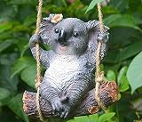 LIJUCAI Creativo Carino Rane Gatto Cane Resina sdraiato Statua di Babbo Natale Giardino Appendere Albero Decorativo Ciondolo Decorazione Interna per Esterni Ornamento, Koala b Grigio