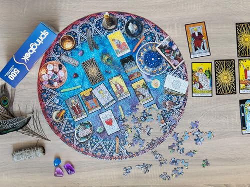Springbok Tarot Crystal Magic 500 Piece Round Puzzle for Adults - Enjoy The Mystery and Magic of Our Tarot Table by Springbok - Used condition - Image 6