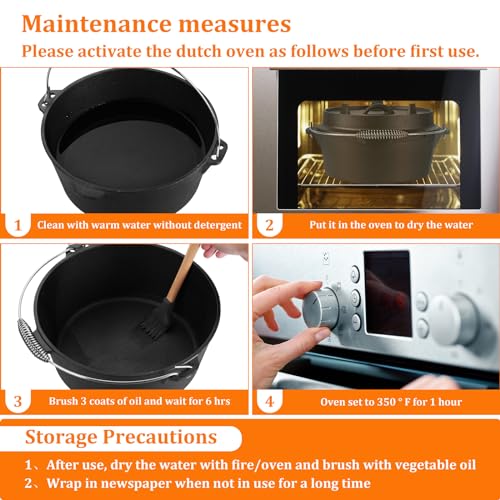 Leonyo-Cast-Iron-Dutch-Oven-with-Lid-Lifter-7QT-Dutch-Oven-Pot-with-Lid-2-in-1-Camping-Pots-and-Pans-Set-Cast-Iron-Frying-Pan-Pre-Seasoned-Deep-Pot-for-Sourdough-Bread-Baking-Campfire-Cooking