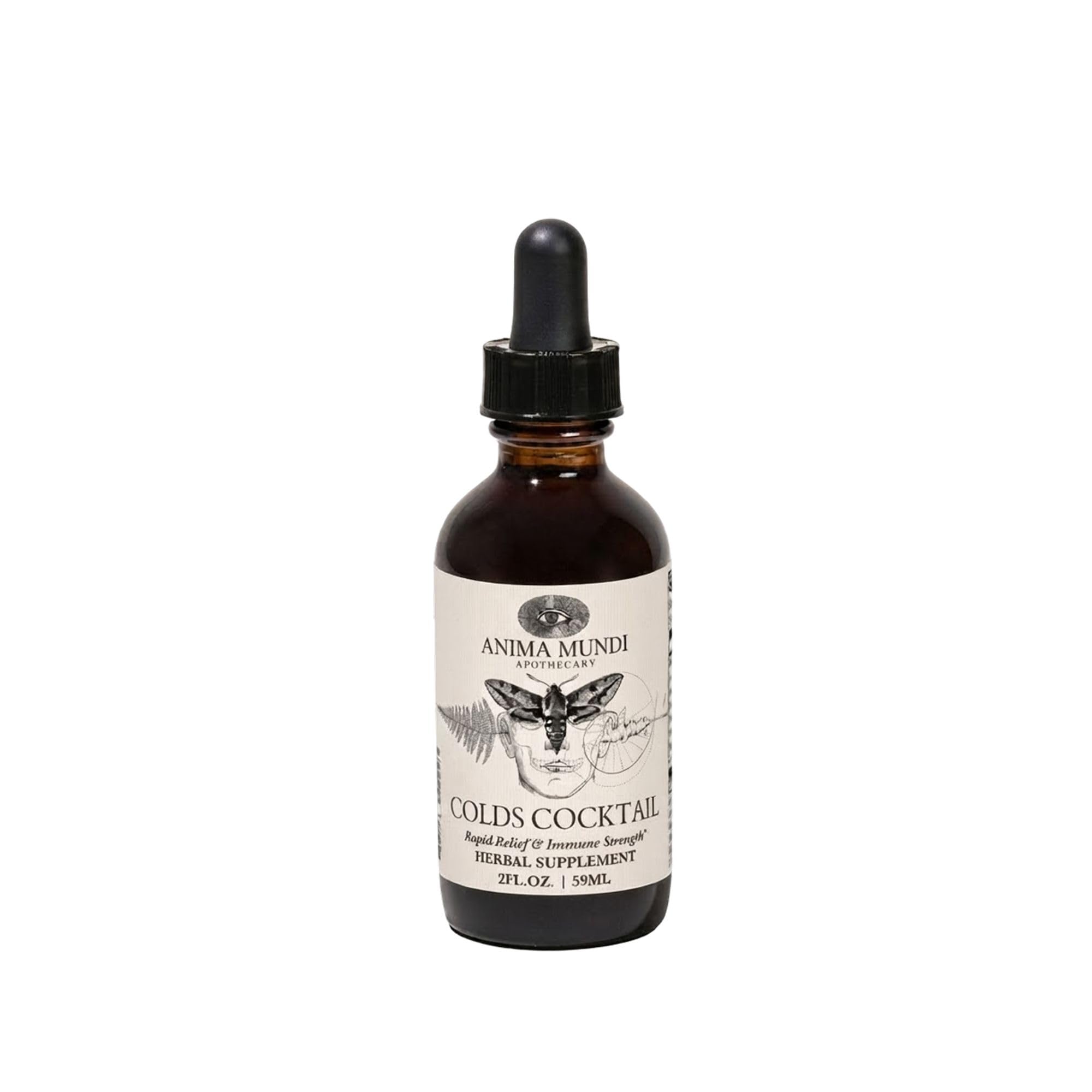 Anima Mundi Apothecary Cold's & Flu Tonic - Immune Support Drops with Echinacea, Garlic, Turmeric Root & Fresh Ginger - Immune System Support Liquid Supplement (2oz / 60ml)
