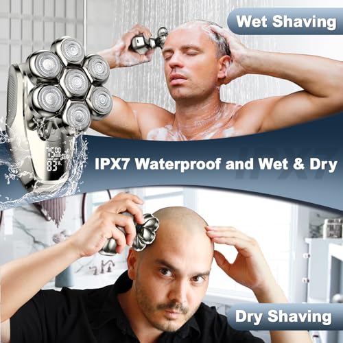 Image of Electric Shaver for Bald Men, Vylto Upgrade 7D Head Shaver, Anti Pinch Head Shaver with 5-in-1 Men's Care Kit, IPX7 Waterproof, Wet /Dry, Type-C Charging, Head Shaver for Bald Men