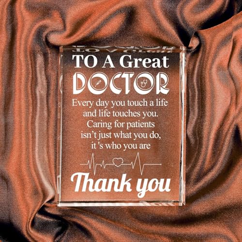 Image of Gifts for Doctor, Appreciation Gift for Doctors, Engraved Crystal Plaque Gifts for Best Doctors, Thank You Doctor Gift for Men Women Crystal Appreciation Plaque