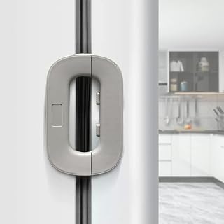 1 Pack Home Refrigerator Fridge Freezer Door Lock Latch Catch Toddler Kids Child Baby Safety Lock, Children Cabinet Locks Baby Safety Child Lock, Refrigerator Lock for Home Kitchen(Grey)