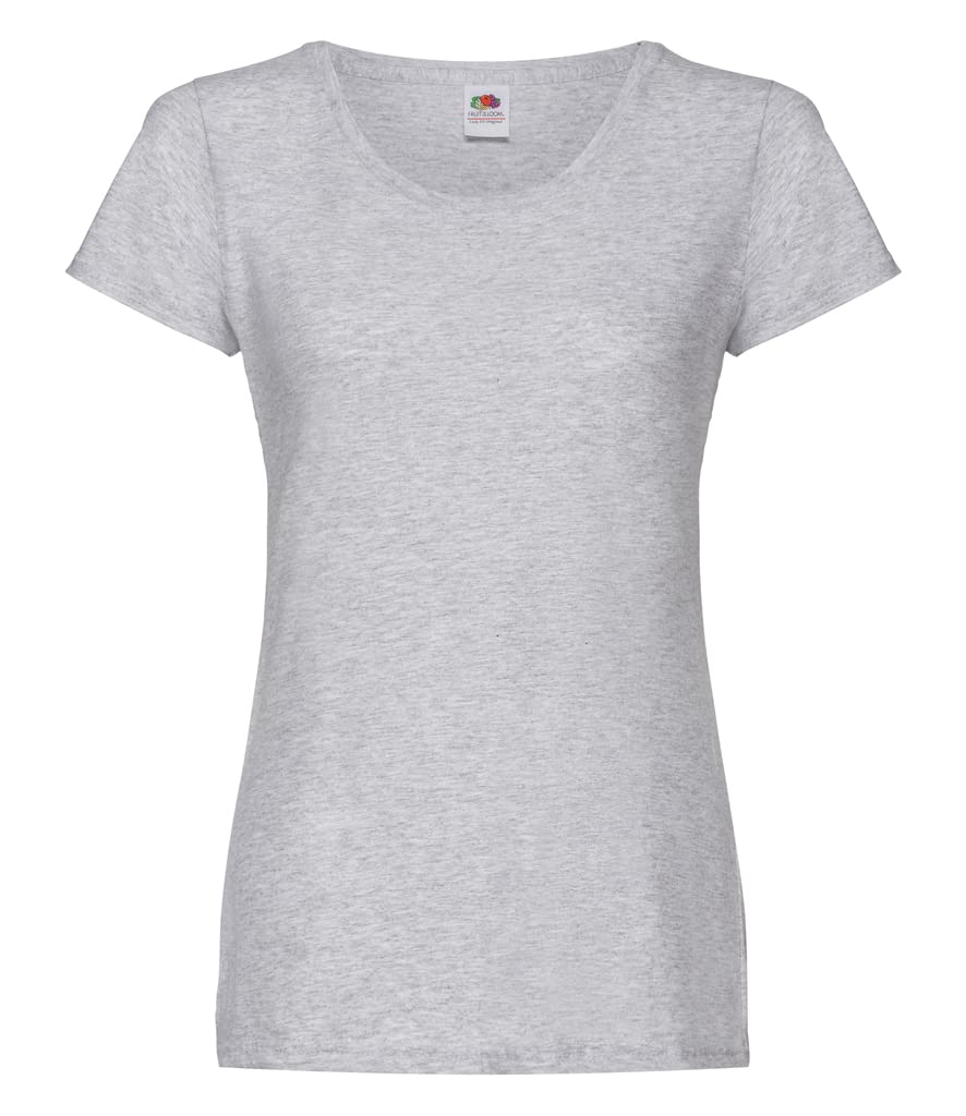 Fruit of the Loom Women's Original T. T-Shirt, Heather Grey, 14 (Manufacturer Size:Large)