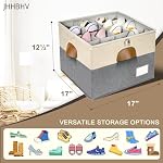2 Pack Shoe Organizer for Closet with Adjustable Divider Shoe Storage Box - Image 2