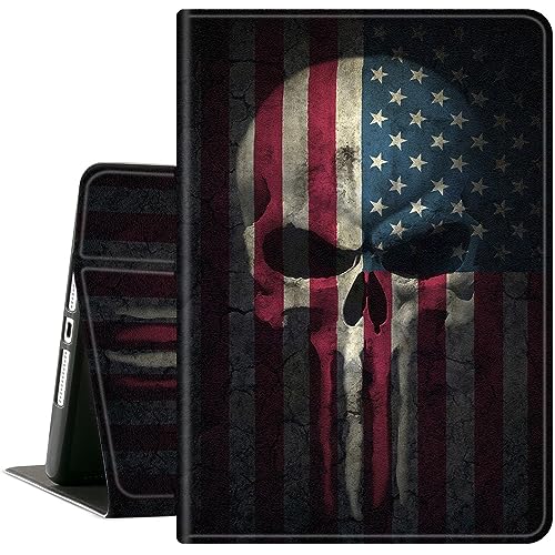 Funda para iPad iPad de 10ª generación 2022 para iPad de 10.9 pulgadas, funda para iPad 10, funda plegable delgada con encendido y apagado automático, bandera de calavera