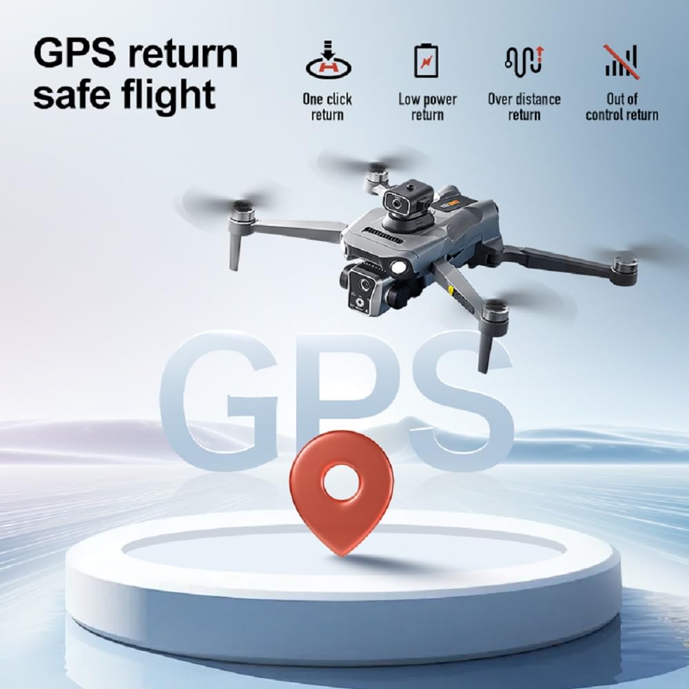 K19 GPS Drone with 4.5-inch Screen Controller with SD card, Unmanned Aerial Vehicle Airdrop, Brushless Motor, Optical Flow Localization, Active Obstacle Avoidance, 2 batteries.