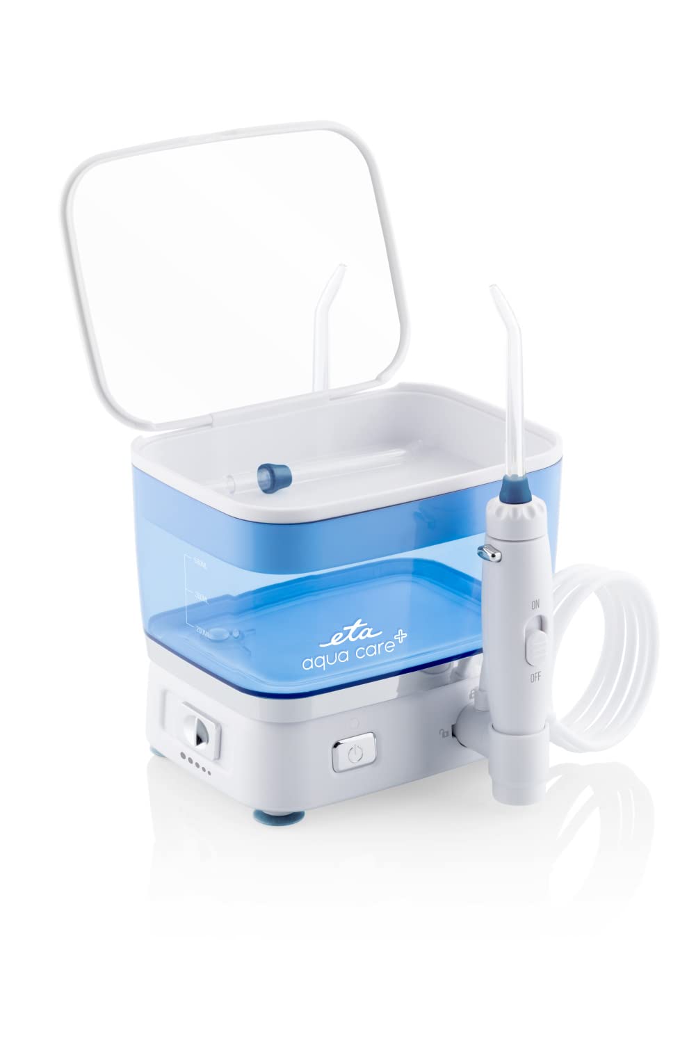 ETA AquaCare Plus - Irrigador bucal (batería de iones de litio de 3,7 V, 5 programas de limpieza, presión de funcionamiento de hasta 6,9 bares)