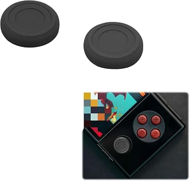 Replacement Joystick Caps Compatible with AYANEO AIR Plus/Pocket Micro, Anti-Slip Anti-Sweat Thumb Grips Black